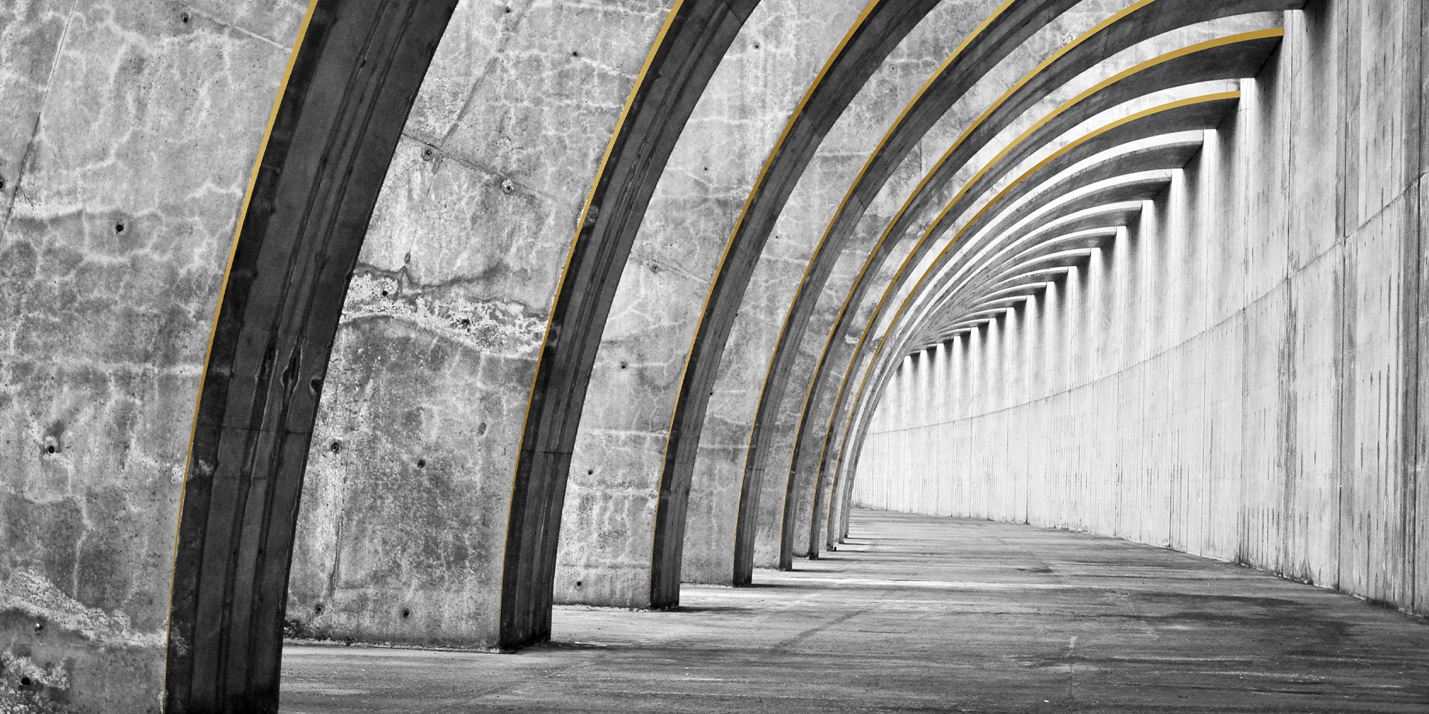Black and white archways