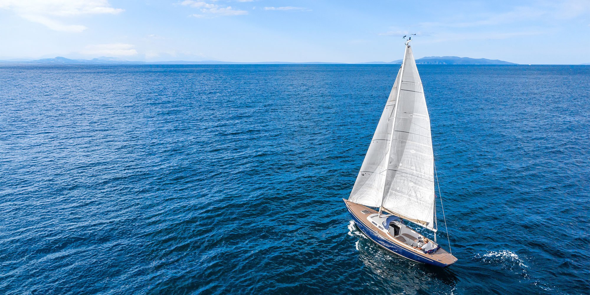 Classic sail boat in Mediterranean sea