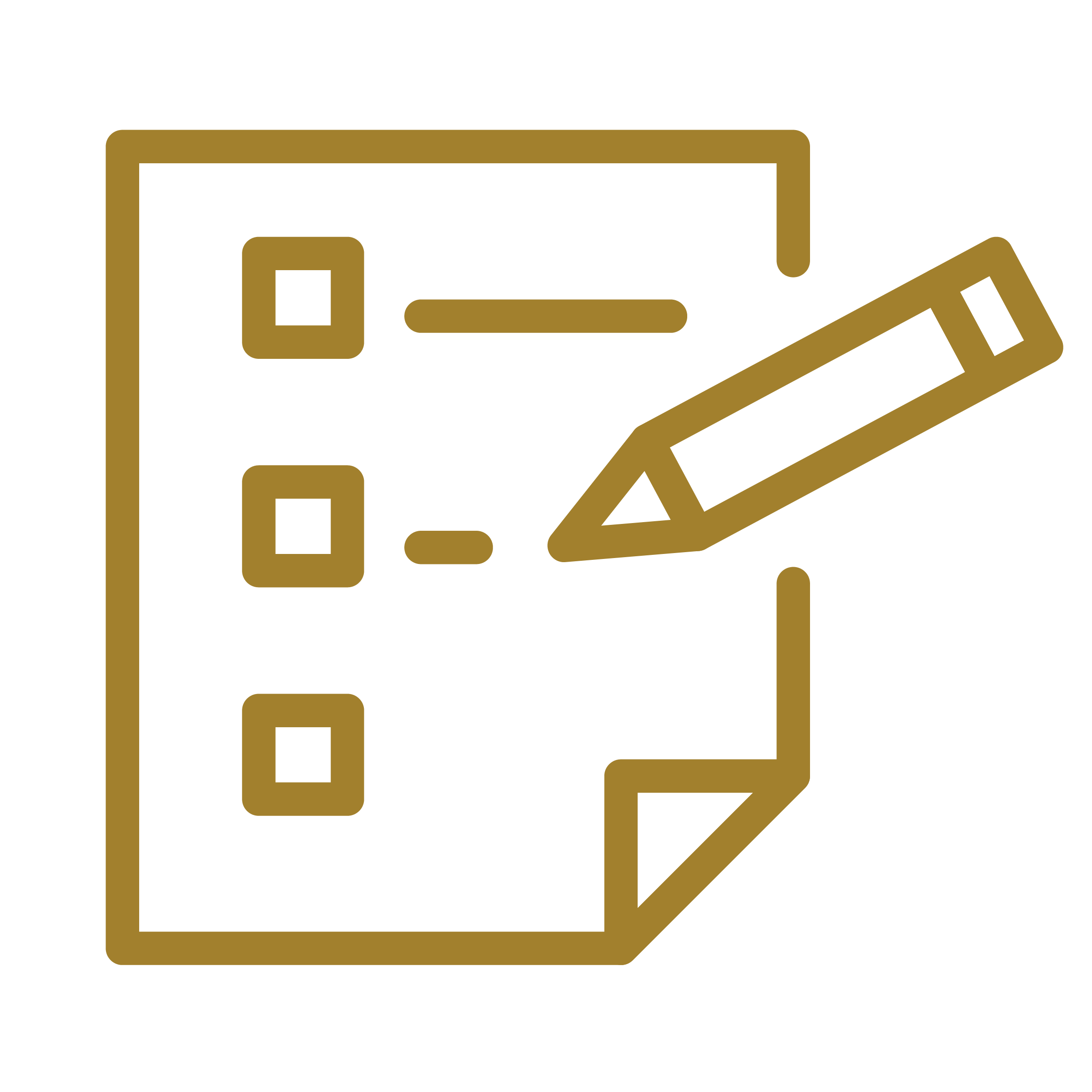 Icon of to-do list with checkboxes and a pencil to identify your strategy