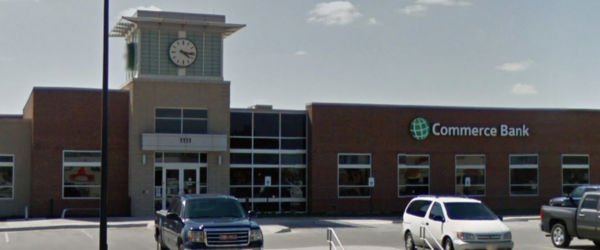 The front of Commerce Trust Bank building in Garden City