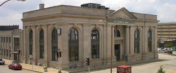The front of Commerce Trust Bank building in St. Joseph